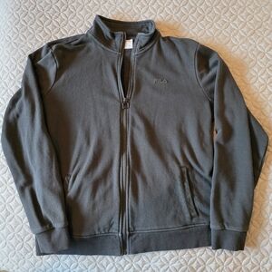 Fila Black Full Zip-Up Collared Sweatshirt, Women's L
